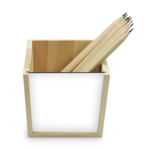 Pot à crayons en bois