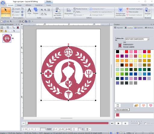 Frais de conception de broderie - Logo coeur